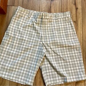 Nike Tan and White Flat Front Shorts